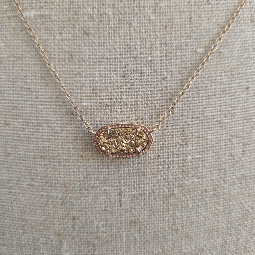 Kendra Scott Elisa Pendant - Rose Gold Drusy